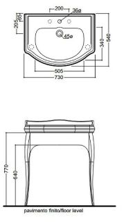 Тумба под раковину Kerasan Retro 7362K5 напольная белая